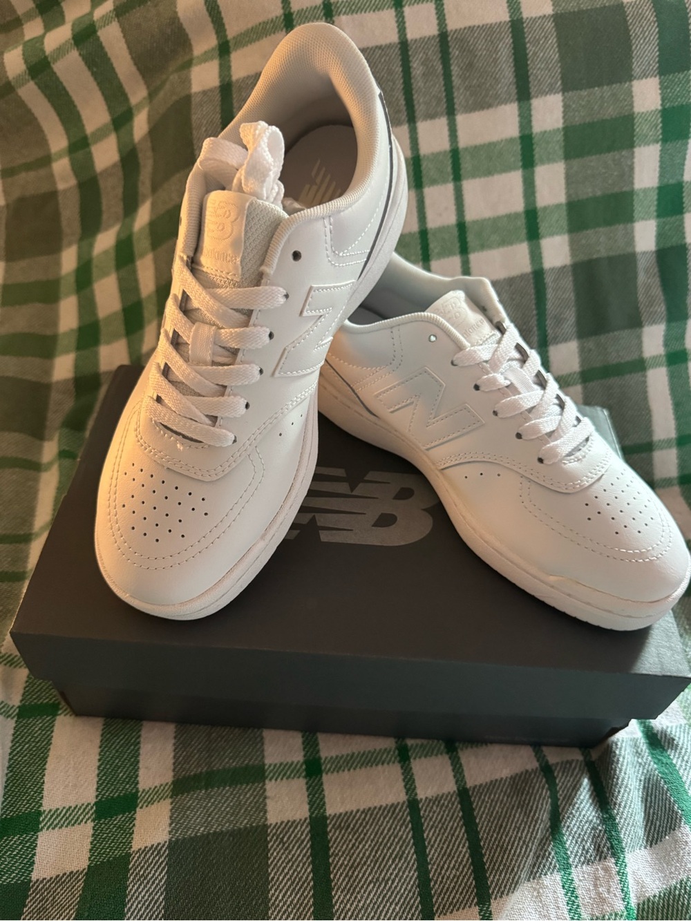 New Balance Women’s White Leather Sneakers